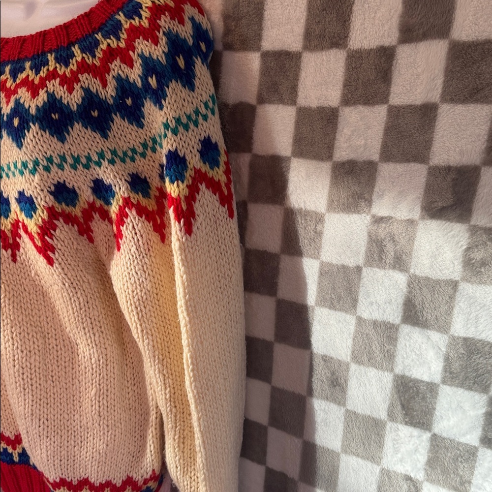 Liz Claiborne Women’s 100% Wool Crew Neck Long Sleeve Festive Sweater Size XL - Picture 5 of 12
